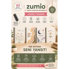 Zumio A5 Çizgisiz Spiralli Defter 50 Yaprak Siyah Pvc Plastik Helezon Özgün Tasarım