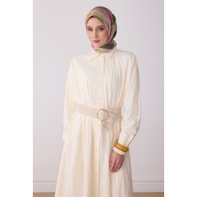 Belli Fresh Yaprak Desen Haki Paulista Eşarp 3486 - 42