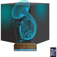 Luvivia Korno Enstrüman Müzik 3D Lamba - Masa Gece Lambası