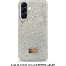 Skyarmor Samsung A56 Uyumlu Kafie Iç Yüzey Tasarımlı Taşlı Işıltılı Parlak Pırlanta Kılıf Dia Plus