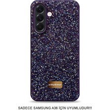 Skyarmor Samsung A36 Uyumlu Kafie Iç Yüzey Tasarımlı Taşlı Işıltılı Parlak Pırlanta Kılıf Dia Plus