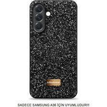 Skyarmor Samsung A36 Uyumlu Kafie Iç Yüzey Tasarımlı Taşlı Işıltılı Parlak Pırlanta Kılıf Dia Plus