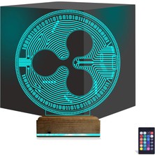 Luvivia Crypto Ripple Xrp Coin 3D Lamba - Masa Gece Lambası