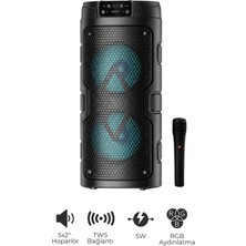 Seyutech Bluetooth Hoparlör Karaoke Mikrofon Hediyeli Yüksek Sesli 1200MAH Bataryalı Taşınabilir Parti Speaker