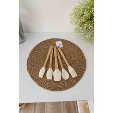 MİEN 5 ' Li Mini Bambu Spatula Seti - Beyaz
