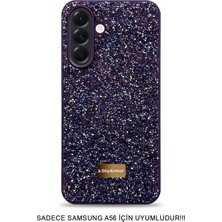 Skyarmor Samsung A56 Uyumlu Kafie Iç Yüzey Tasarımlı Taşlı Işıltılı Parlak Pırlanta Kılıf Dia Plus