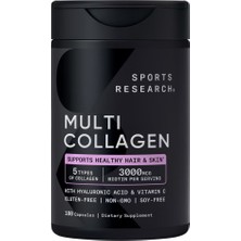 Sports Research Multi Collagen, 180 Capsules (3000MG Per Serving) Usa Menşeii Dmmedicineden