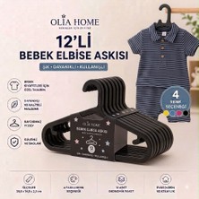 Olia Home 12’li Bebek Elbise Askısı Çocuk Kıyafet Askısı Kaydırmaz Plastik Askı