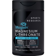 Sports Research Magtein Magnesium L-Threonate, 2000 Mg, 135 Veggie Capsules Usa Menşeii Dmmedicineden