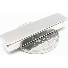 By Manyetik 4 Adet 40 x 10 x 5 mm Dikdörtgen Neodyum Mıknatıs Boy 40 mm En 10 mm Kl. 5 mm