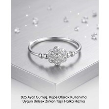 Begonia Accessories 925 Ayar Gümüş Zirkon Taşlı Unisex Hızma Küpe Çivi Halka Minimal Şık Modern Tasarım 178-4