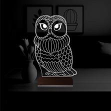 Luvivia Baykuş Tasarım 3D Lamba - Masa Gece Lambası