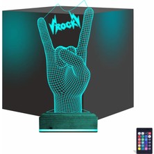 Luvivia Rock Hand Müzik 3D Lamba - Masa Gece Lambası