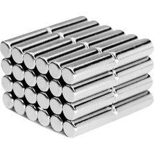 By Manyetik 10 Adet 5 x 15 mm Yuvarlak Güçlü Neodyum Mıknatıs Çap 5 mm Kalınlık 15 mm
