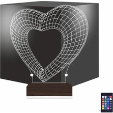 Luvivia Sevgiliye Hediye Sade Balon Kalp Kutlama 3D Lamba - Masa Gece Lambası