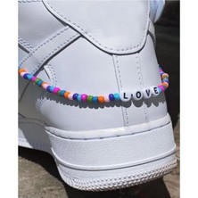 Herfie Yeni Trend Ayakkabı Süsü Love Renkli Boncuklu 26CM