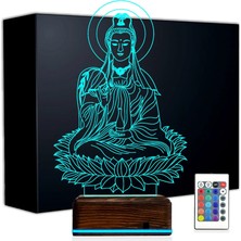 Luvivia Yoga Buda Lotus 3D Lamba - Masa Gece Lambası
