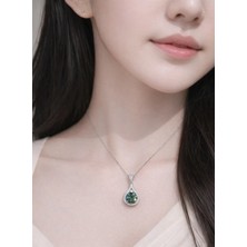ShellWetr Mystic Glow Kadın Kolye | Damla Tasarım | 925 Ayar Gümüş | Işıltılı & Anlamlı Hediye| Özel Kutulu -Ithal