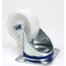 Belirtilmemiş 80 mm Yanmaz Polyamid Isıya Dayanıklı Frensiz Döner Teker - Beyaz