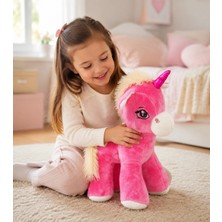 Nunu 40 cm Büyük Boy Pembe Unicorn Peluş Oyuncak – Yumuşak Sevimli Tek Boynuzlu At Figürlü Çocuk Oyuncağı ve Hediye