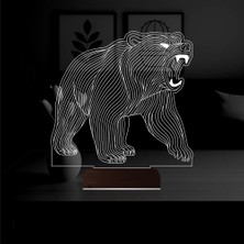 Luvivia Ayı Bear Tasarım 3D Lamba - Masa Gece Lambası