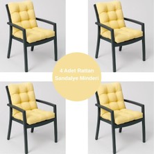Elf Consept 4 Adet Rattan Sandalye Minderi 4'lü Set