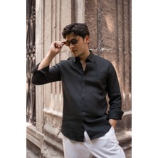 Paul Martin Regular Fit Düğmeli Yaka %100 Linen Ham Keten Yazlık Gömlek