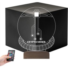 Luvivia Crypto Miner Mining Madenci Kripto Finans 3D Lamba - Masa Gece Lambası