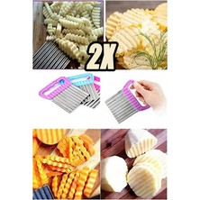 Herfie 2 Adet Cips Patates Doğrayıcı Şekilli Sebze ve Meyve Dilimleyici