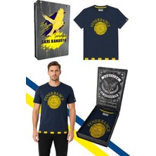 Fenerbahçe Erkek Tribün Tek Renk Logolu T-Shirt Uv Kutu Hediyeli
