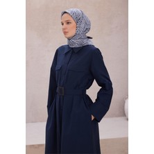 Belli Fresh Çizgili Desen Buz Mavisi Modal Eşarp 2102 - 10