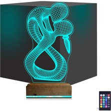 Luvivia Minimalist Aşk Sevgili 3D Lamba - Masa Gece Lambası