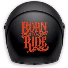 Renas Store Sticker Usta Motosiklet Kask Born To Ride Motosiklet Araba Oto Sticker 00066 Kırmızı 12X10 cm