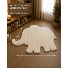Wooly Life Peluş Halı Fil 70X100 Tavşan Tüyü Çocuk Odası Kapı Önü Koridor Paspas