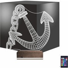 Luvivia Denizci Çapa Kaptan 3D Lamba - Masa Gece Lambası