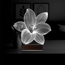 Luvivia Orkide Çiçek 3D Lamba - Masa Gece Lambası