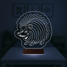 Luvivia Kirpi Tasarım 3D Lamba - Masa Gece Lambası