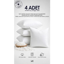 İz Home 4 Adet Premium Ultra Dolgun Kare Kırlent Iç Yastık Seti | Orijinal Silikon Dolgu | Koltuk Köşe Yastık | Vakum Ambalajlı | Yıkanabilir