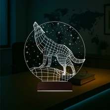 Luvivia Kurt Tasarım 3D Lamba - Masa Gece Lambası