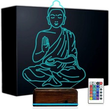 Luvivia Yoga Buda 3D Lamba - Masa Gece Lambası