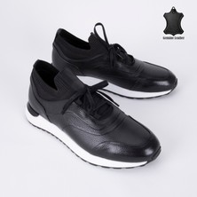 Trust Shoes D546T Erkek Sneaker Spor Ayakkabı, Hakiki Deri & Knit Üst, Eva Taban Günlük Kullanım