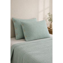 Veronica Line 6 Kat Müslin %100 Pamuk 2'li Düğmeli Yastık Kılıfı Set 50X70 Organik
