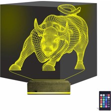 Luvivia Boğa Burcu 3D Lamba - Masa Gece Lambası