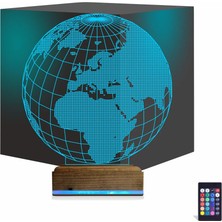 Luvivia Dünya Globe 3D Lamba - Masa Gece Lambası