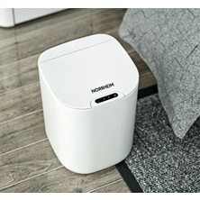 Norrheim Nattunna 16 Litre Gelişmiş Ir Sensörlü & Şarj Edilebilir - Ipx5 Suya ve Toza Dayanıklı - Iskandinav Modern Tasarım Çöp Kovası - Ay Beyazı