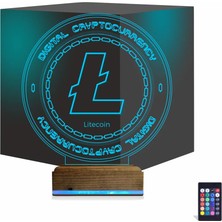 Luvivia Crypto Lite Coin 3D Lamba - Masa Gece Lambası