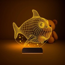 Luvivia Balık Çocuk Odası 3D Lamba - Masa Gece Lambası