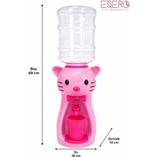 Esero Çocuk Su Sebili Kedi Figürlü – Damacana Uyumlu Bardaklı Pembe  Su Sebili 2.5 lt