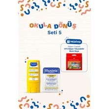 Mustela SPF 50 Güneş Stick 9ml + Cold Cream Nemlendirici Stick 9,2g + 12'li Mum Boya Hediye