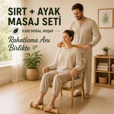 Circle Toys Doğal Ahşap Sırt ve Ayak Masaj Seti – 1 Sırt Masaj Aleti + 2 Ayak Masaj Rulosu